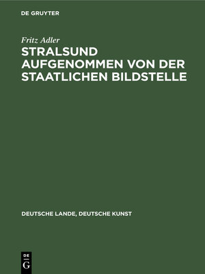 cover image of Stralsund aufgenommen von der Staatlichen Bildstelle
